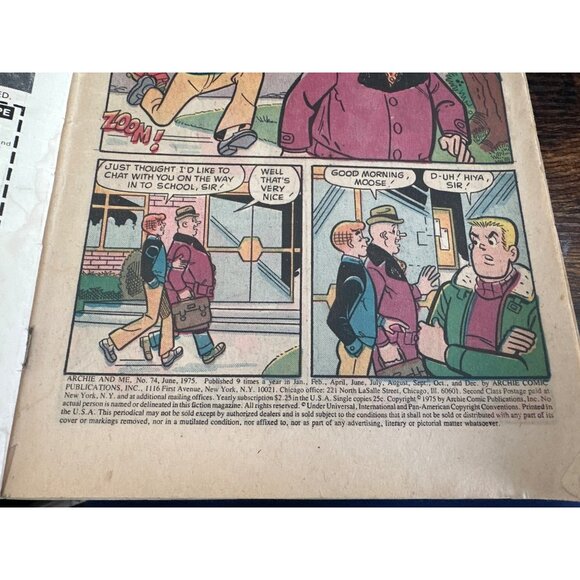 Archie Comics Archie And Me Comic #74 June 1975 Vintage Rare Bagged Boarded - Picture 4 of 6